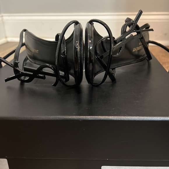 Saint Laurent Cassandra 110 Black Patent Leather Sandal size 39 - Picture 9 of 11